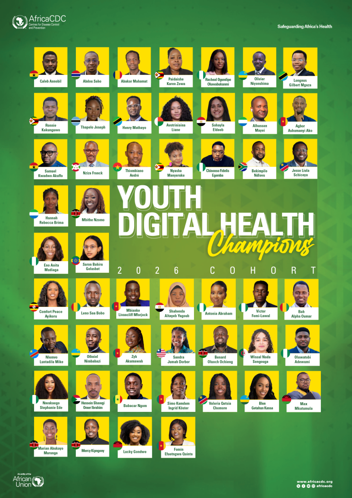 Africa CDC annonce la promotion 2026 des Jeunes Champions de la Santé Numérique